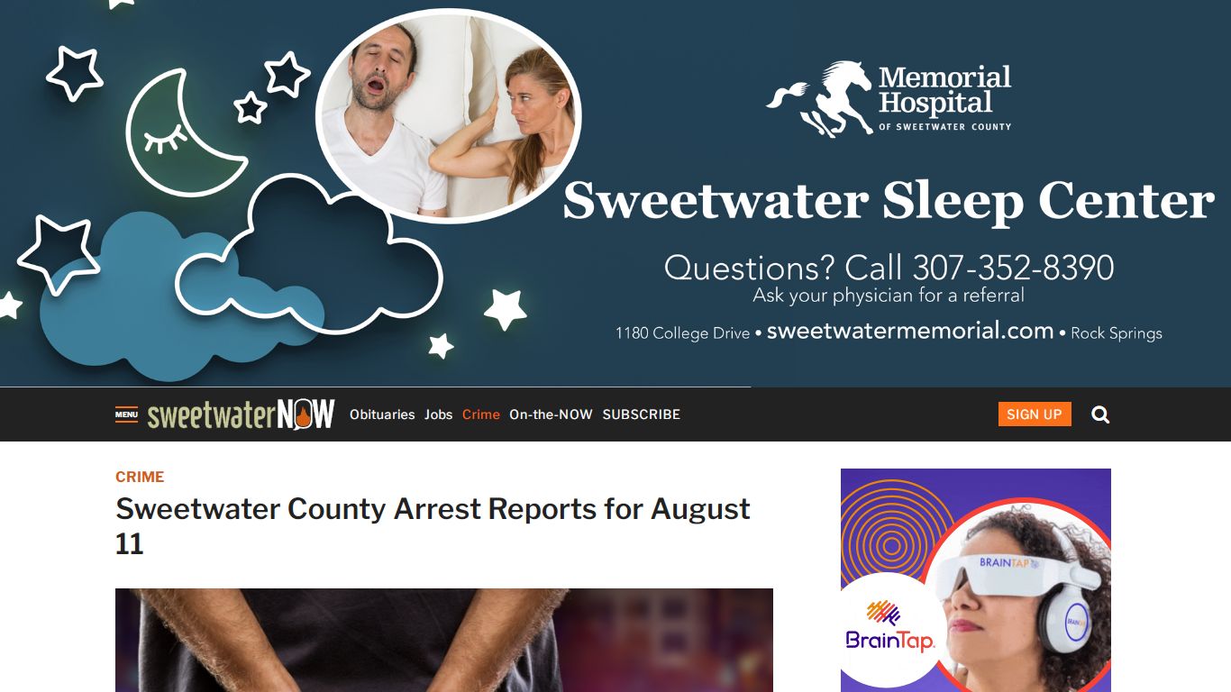 Sweetwater County Arrest Reports for August 11